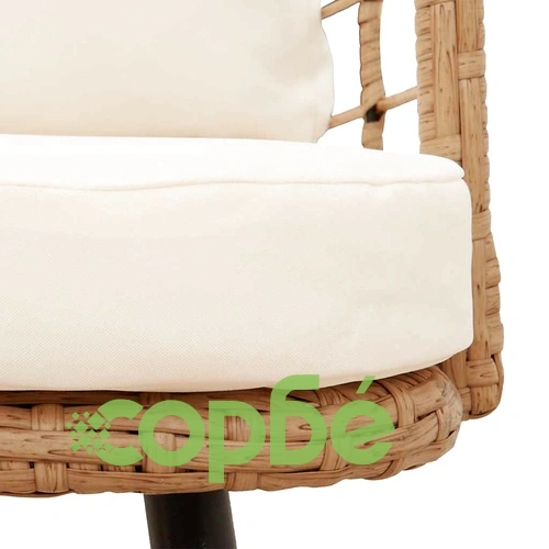 Градински столове 2 бр. с възглавници Natural Poly Rattan ➤ топ цена ➤ sorbe.bg