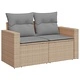 Градински диван с възглавници 5 части бежов полиратан акация