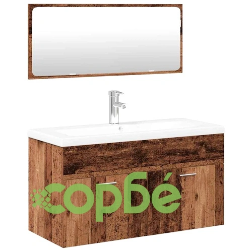 Комплект мебели за баня от 3 части старо дърво инженерно дърво ➤ топ цена ➤ sorbe.bg