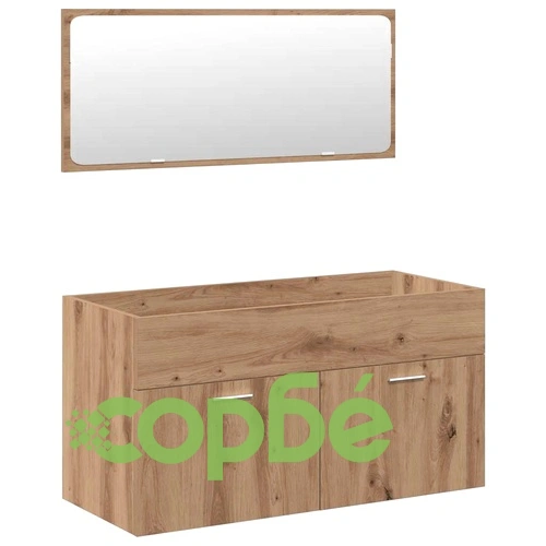 Комплект мебели за баня от 4 части Дъб артизан инженерно дърво ➤ топ цена ➤ sorbe.bg