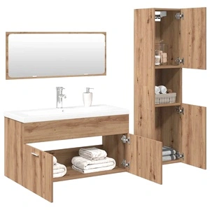 Комплект мебели за баня от 4 части Дъб артизан инженерно дърво