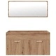 Комплект мебели за баня от 4 части Дъб артизан инженерно дърво