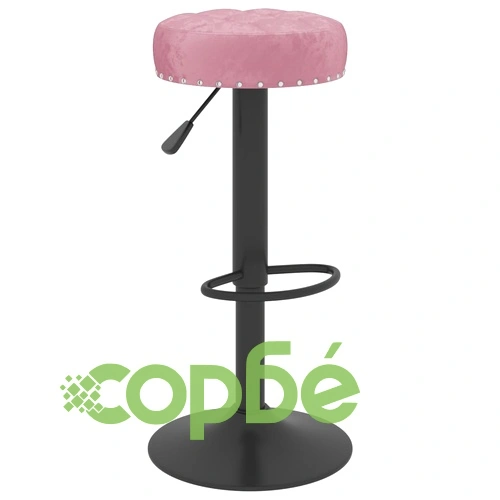 Бар табуретки, 2 бр, розови, кадифе ➤ топ цена ➤ sorbe.bg