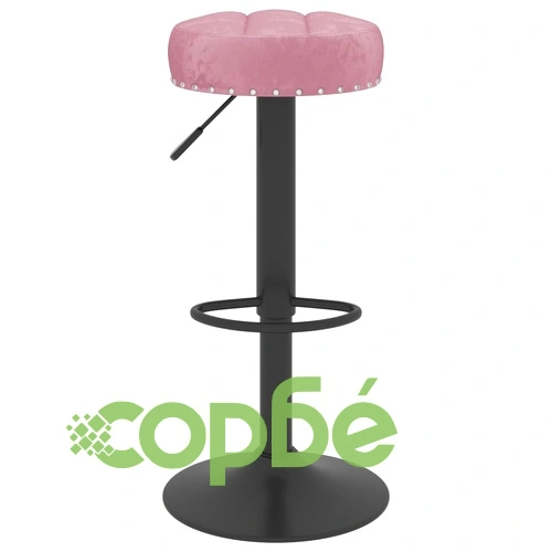 Бар табуретки, 2 бр, розови, кадифе ➤ топ цена ➤ sorbe.bg