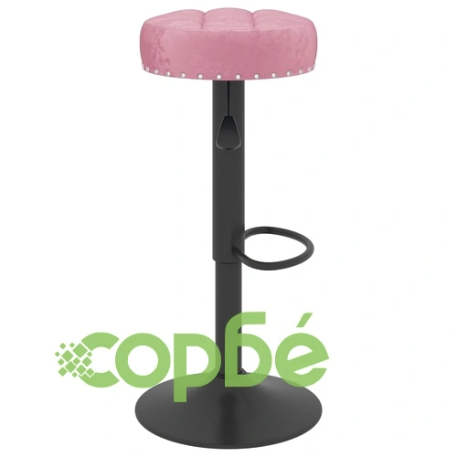 Бар табуретки, 2 бр, розови, кадифе ➤ топ цена ➤ sorbe.bg