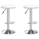 v Бар табуретки, 2 бр, бели, изкуствена кожа