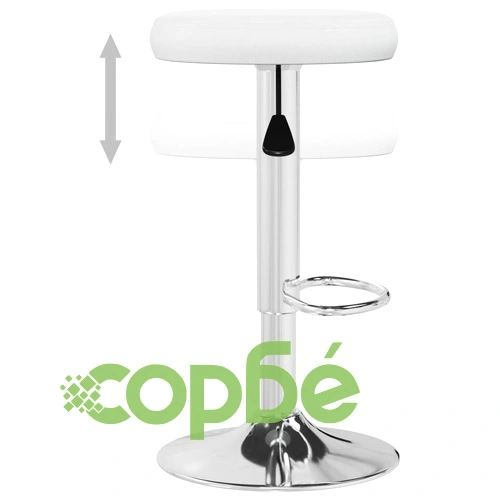 v Бар табуретки, 2 бр, бели, изкуствена кожа ➤ топ цена ➤ sorbe.bg