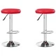 Бар табуретки, 2 бр, червени, изкуствена кожа