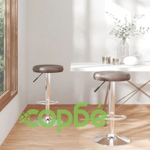 Бар табуретки, 2 бр, кафяви, изкуствена кожа ➤ топ цена ➤ sorbe.bg