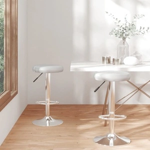 Бар табуретки, 2 бр, сиви, изкуствена кожа