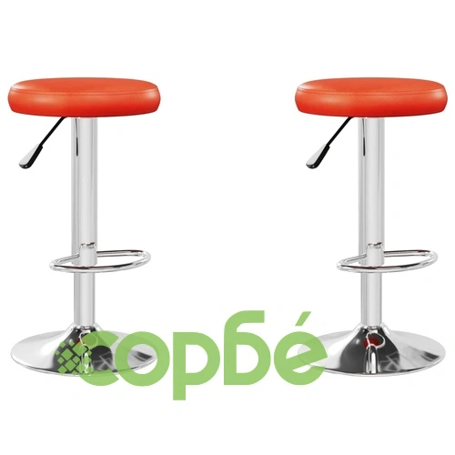 Бар табуретки, 2 бр, оранжеви, изкуствена кожа ➤ топ цена ➤ sorbe.bg