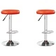 Бар табуретки, 2 бр, оранжеви, изкуствена кожа