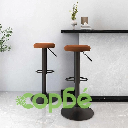 Бар табуретки, 2 бр, кафяви, кадифе ➤ топ цена ➤ sorbe.bg