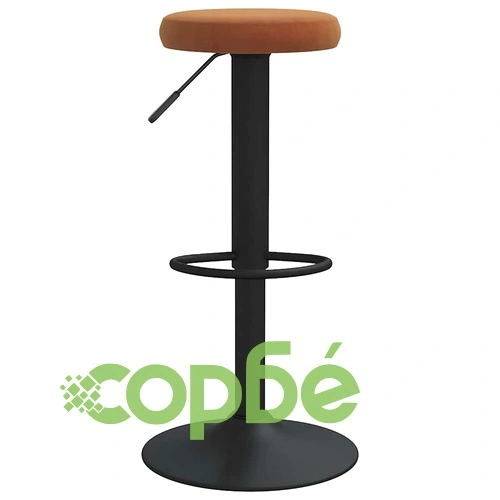 Бар табуретки, 2 бр, кафяви, кадифе ➤ топ цена ➤ sorbe.bg