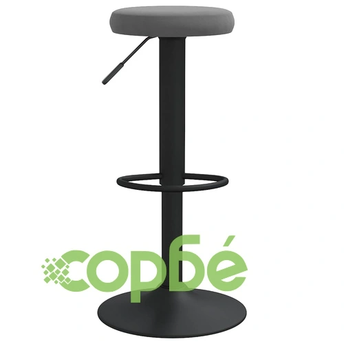 Бар табуретки, 2 бр, тъмносиви, кадифе ➤ топ цена ➤ sorbe.bg