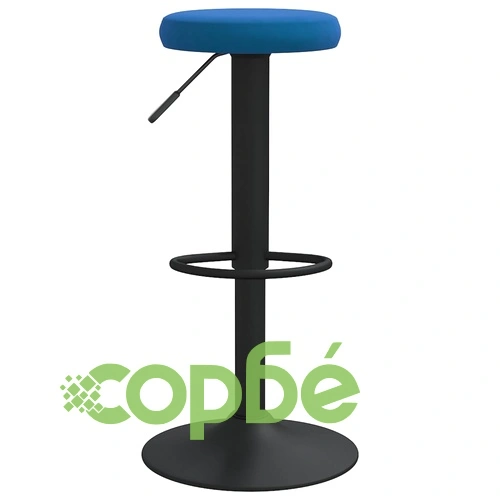 Бар табуретки, 2 бр, сини, кадифе ➤ топ цена ➤ sorbe.bg