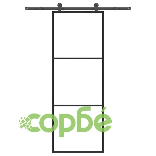 Плъзгаща се врата с обков 76x205 см ESG стъкло и алуминий ➤ топ цена ➤ sorbe.bg