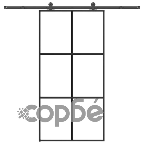 Плъзгаща се врата с механизъм 102x205 см ESG стъкло и алуминий ➤ топ цена ➤ sorbe.bg