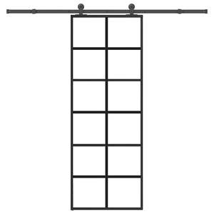 Плъзгаща се врата с обков 76x205 см ESG стъкло и алуминий