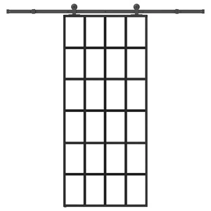 Плъзгаща се врата с обков 90x205 см ESG стъкло и алуминий