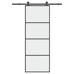 Плъзгаща се врата с обков 76x205 см ESG стъкло и алуминий