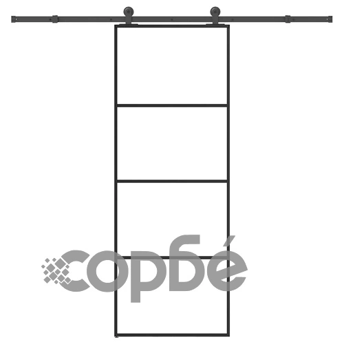 Плъзгаща се врата с обков 76x205 см ESG стъкло и алуминий ➤ топ цена ➤ sorbe.bg