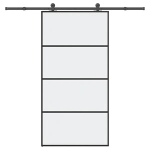 Плъзгаща се врата с обков 102,5x205 см ESG стъкло и алуминий