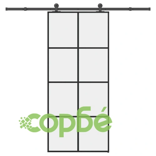 Плъзгаща се врата с обков 90x205 см ESG стъкло и алуминий ➤ топ цена ➤ sorbe.bg