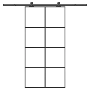 Плъзгаща се врата с обков 102,5x205 см ESG стъкло и алуминий