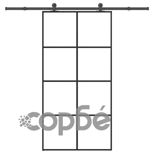 Плъзгаща се врата с обков 102,5x205 см ESG стъкло и алуминий ➤ топ цена ➤ sorbe.bg