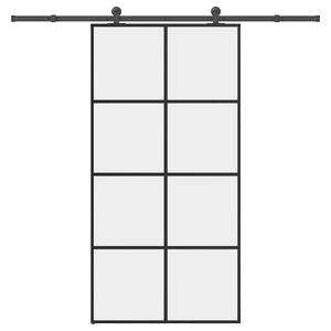 Плъзгаща се врата с обков 102,5x205 см ESG стъкло и алуминий