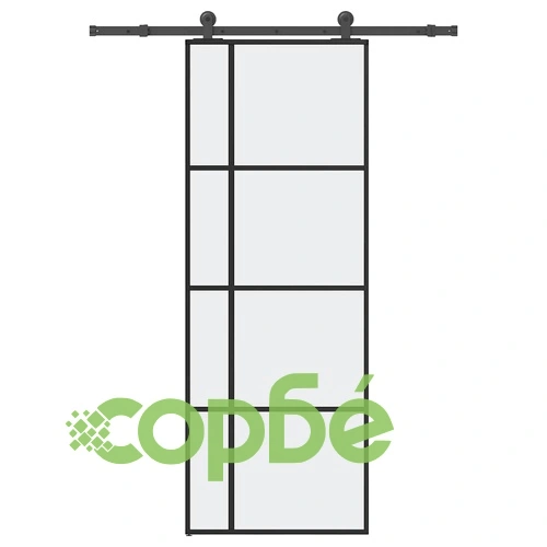 Плъзгаща се врата с обков 76x205 см ESG стъкло и алуминий ➤ топ цена ➤ sorbe.bg