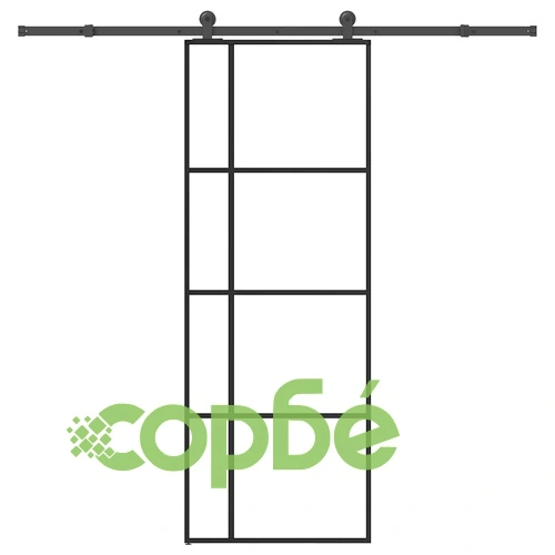 Плъзгаща се врата с обков 76x205 см ESG стъкло и алуминий ➤ топ цена ➤ sorbe.bg