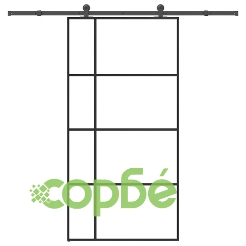 Плъзгаща се врата с обков 102,5x205 см ESG стъкло и алуминий ➤ топ цена ➤ sorbe.bg