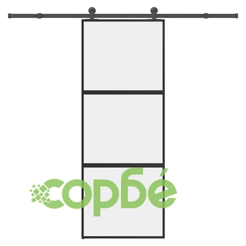 Плъзгаща се врата с обков 76x205 см Закалено стъкло&Алуминий ➤ топ цена ➤ sorbe.bg