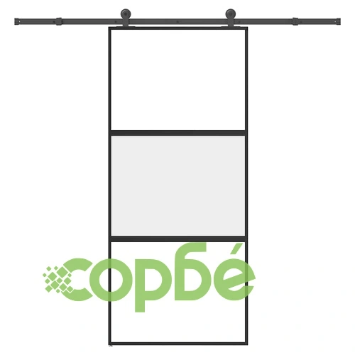 Плъзгаща се врата с обков 90x205 см Закалено стъкло&Алуминий ➤ топ цена ➤ sorbe.bg