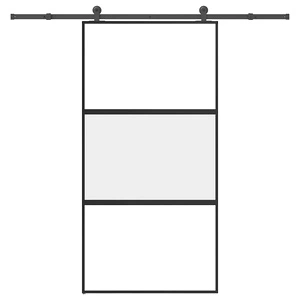 Плъзгаща се врата с обков 102,5x205 см Закалено стъкло&Алуминий