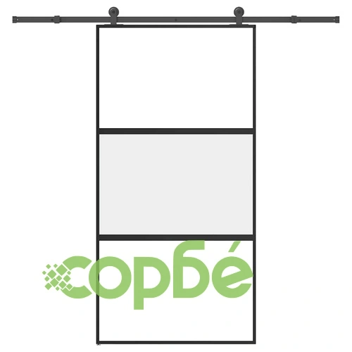 Плъзгаща се врата с обков 102,5x205 см Закалено стъкло&Алуминий ➤ топ цена ➤ sorbe.bg