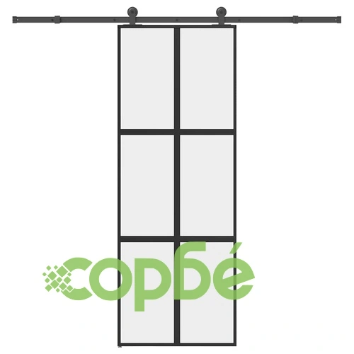 Плъзгаща се врата с обков 76x205 см Закалено стъкло&Алуминий ➤ топ цена ➤ sorbe.bg