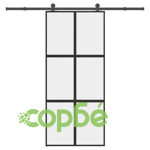 Плъзгаща се врата с обков 90x205 см Закалено стъкло&Алуминий ➤ топ цена ➤ sorbe.bg