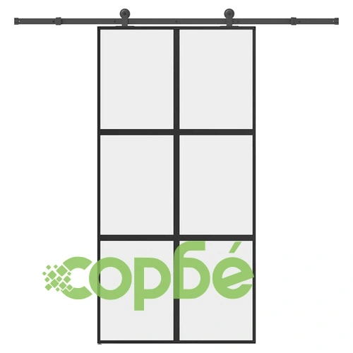 Плъзгаща се врата с обков 102,5x205 см Закалено стъкло&Алуминий ➤ топ цена ➤ sorbe.bg