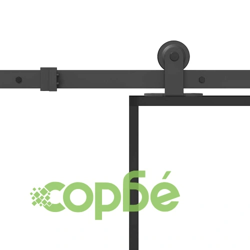 Плъзгаща се врата с обков 76x205 см Закалено стъкло&Алуминий ➤ топ цена ➤ sorbe.bg