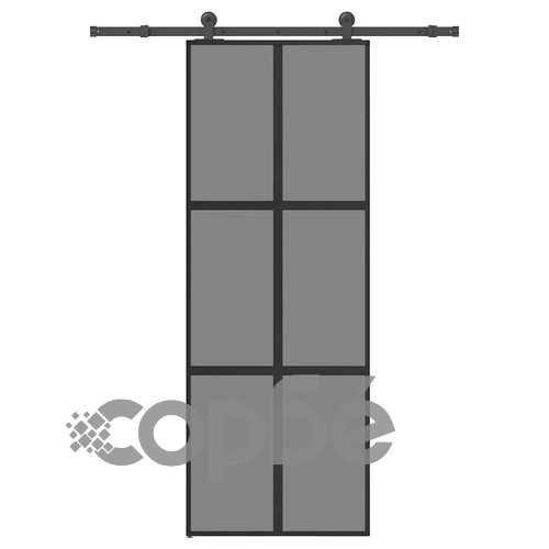 Плъзгаща се врата с обков 76x205 см Закалено стъкло&Алуминий ➤ топ цена ➤ sorbe.bg