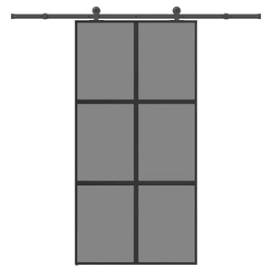 Плъзгаща се врата с обков 102,5x205 см Закалено стъкло&Алуминий