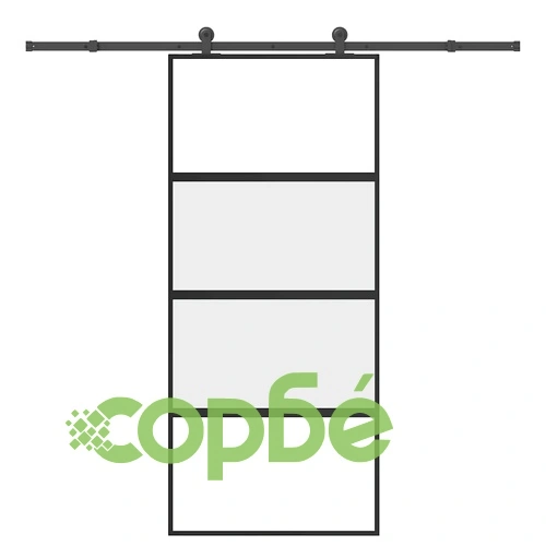 Плъзгаща се врата с обков 90x205 см Закалено стъкло&Алуминий ➤ топ цена ➤ sorbe.bg