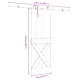 Плъзгаща врата с монтажни части, 70x210 см, борово дърво масив