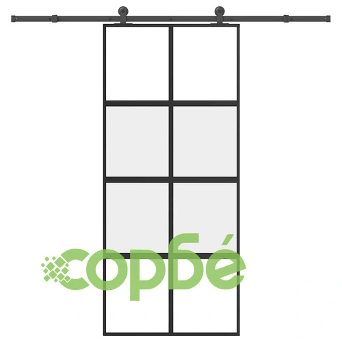 Плъзгаща се врата с обков 90x205 см Закалено стъкло и алуминий ➤ топ цена ➤ sorbe.bg