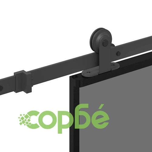 Плъзгаща се врата с обков 90x205 см Закалено стъкло и алуминий ➤ топ цена ➤ sorbe.bg