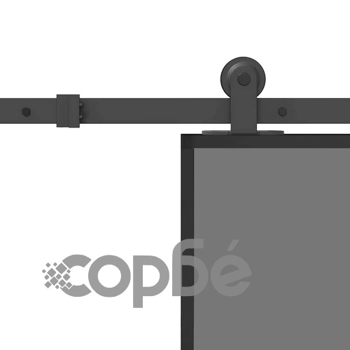 Плъзгаща се врата с обков 90x205 см Закалено стъкло и алуминий ➤ топ цена ➤ sorbe.bg