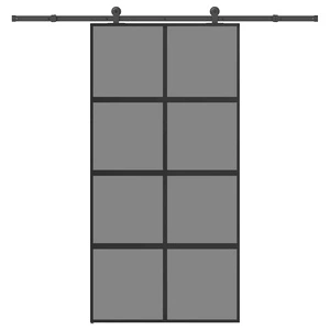 Плъзгаща се врата с обков 102,5x205 см Закалено стъкло алуминий